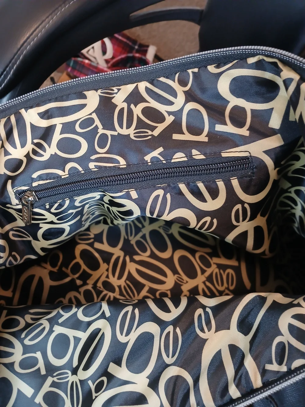 bebe Black Leather Weekender Bag